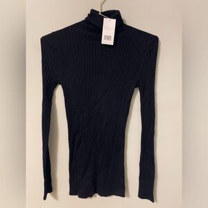 Women’s Vince Black Ribbed Turtleneck Sweater